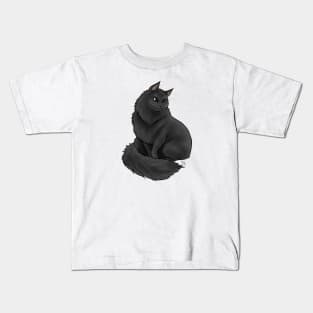 Cat - Siberian Cat - Black Kids T-Shirt